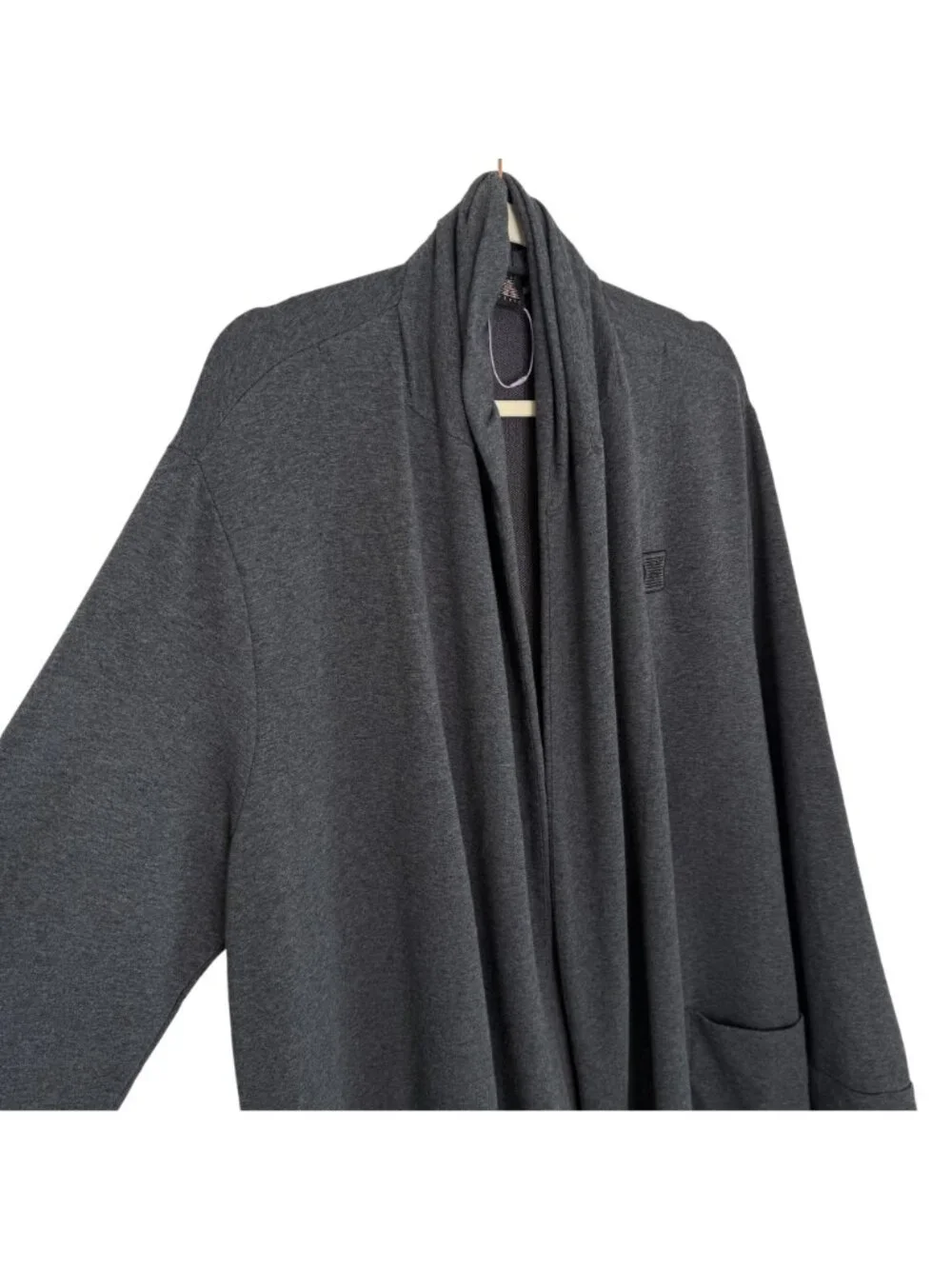 Savage Fenty Long Charcoal Gray Open Front Robe With Pockets, OS